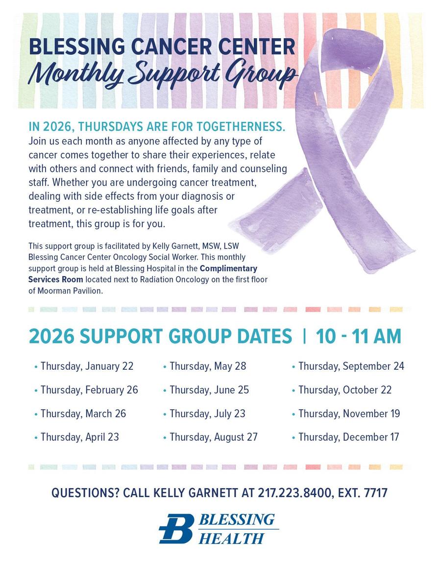 BLESSING CANCER CENTER MONTHLY SUPPORT GROUP