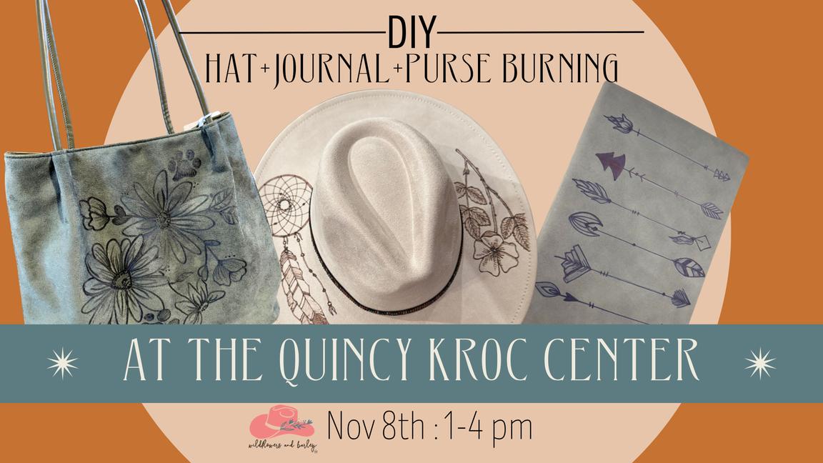 DIY Hat + Journal + Purse Burning